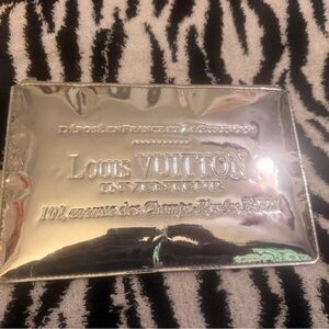 Louis Vuitton Silver Patent Pouch - Embossed Logo Authentic